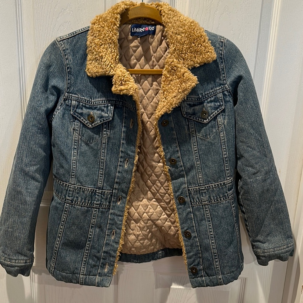 Warm lined girls Denim Back To School Jacket Size 12